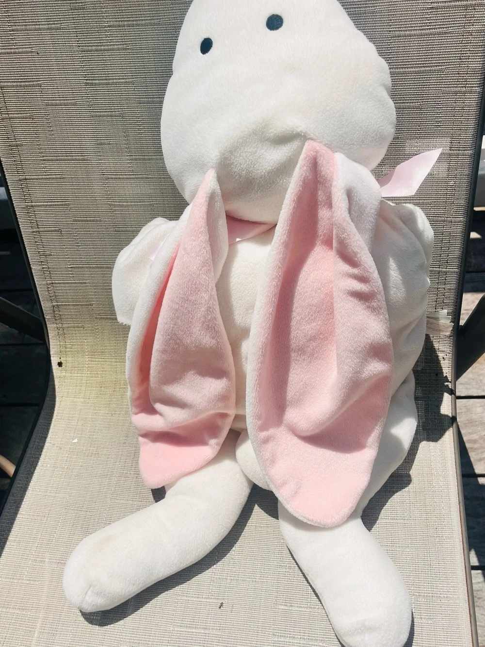 Plush Bunny Comforter Toy - White & Pink